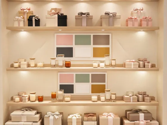 Packaging review wall